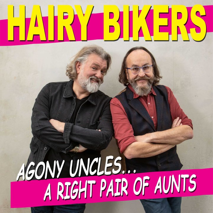 Photograph of Si King and Dave Myers aka The Hairy Bikers with arms folded