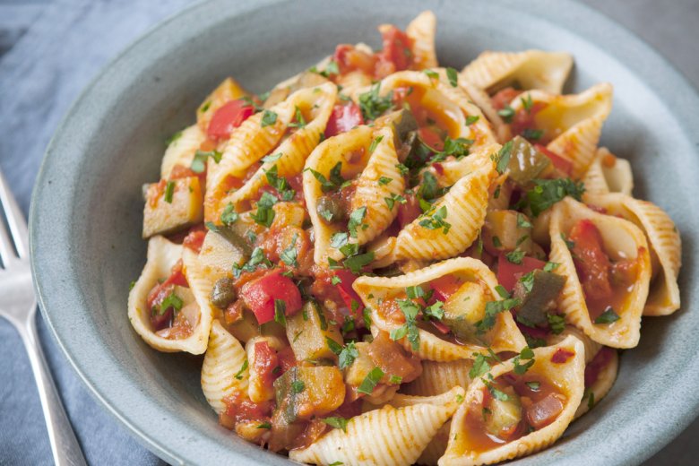 Courgette Caponata Pasta