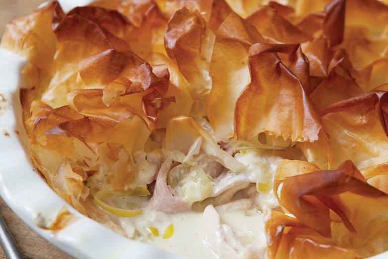 Chicken and ham tangle pie