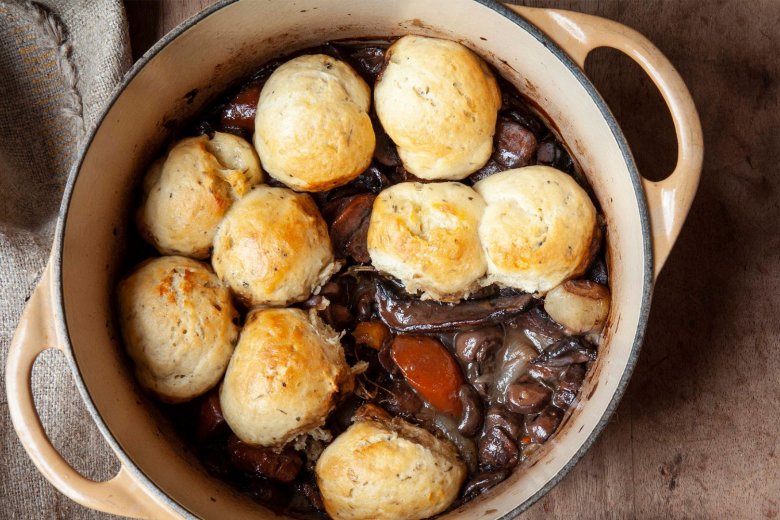 Mushroom Bourguignon with Blue Cheese Cobbler