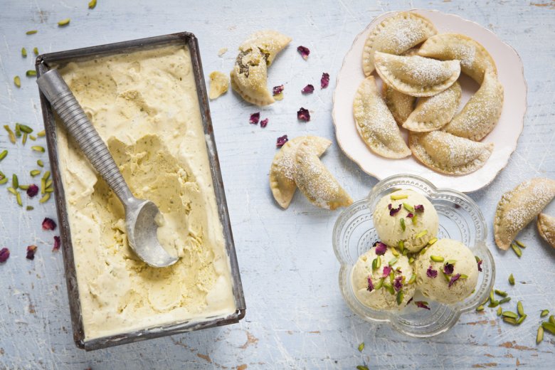 Rose and Pistachio Ice Cream