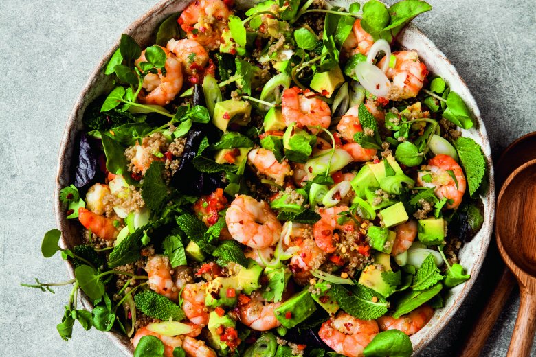 Prawn, avocado and quinoa salad