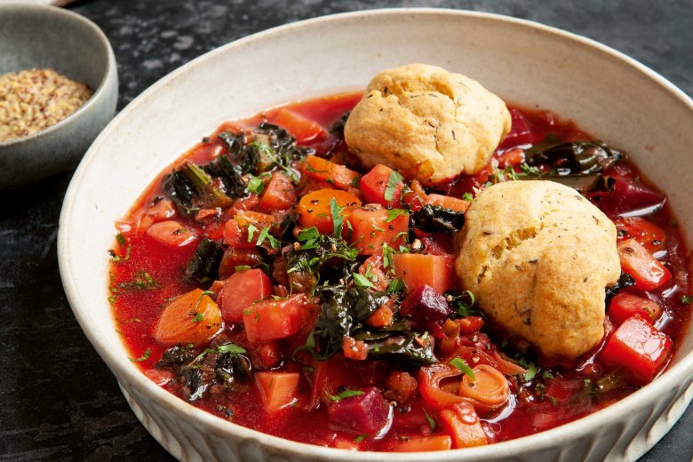 Winter Vegetable Soup with dumplings