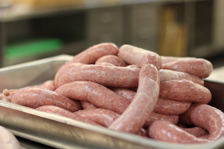 Sausage, chicken and squash traybake