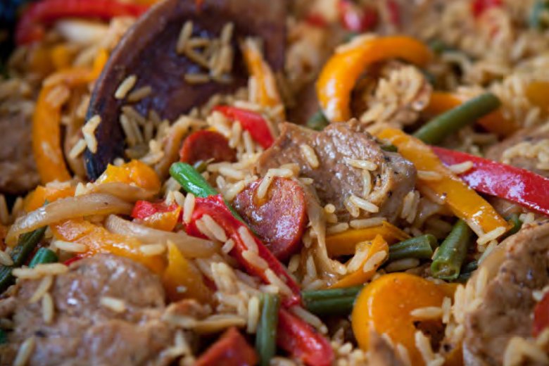 All-in-one spicy pork and rice