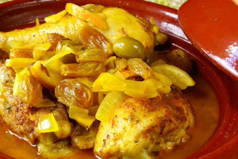 Chicken tagine with preserved lemons and olives