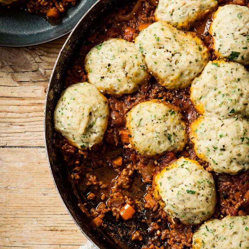 Mince and Herby Dumplings