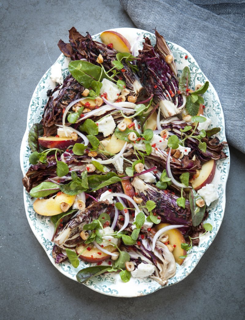 Goat's Cheese, Peach and Radicchio Salad