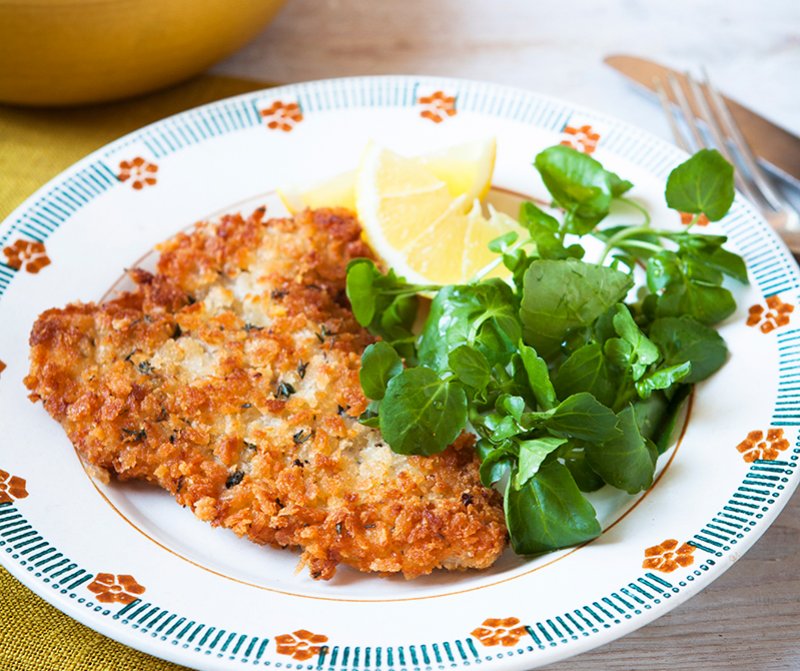 Lemon and thyme pork schnitzel