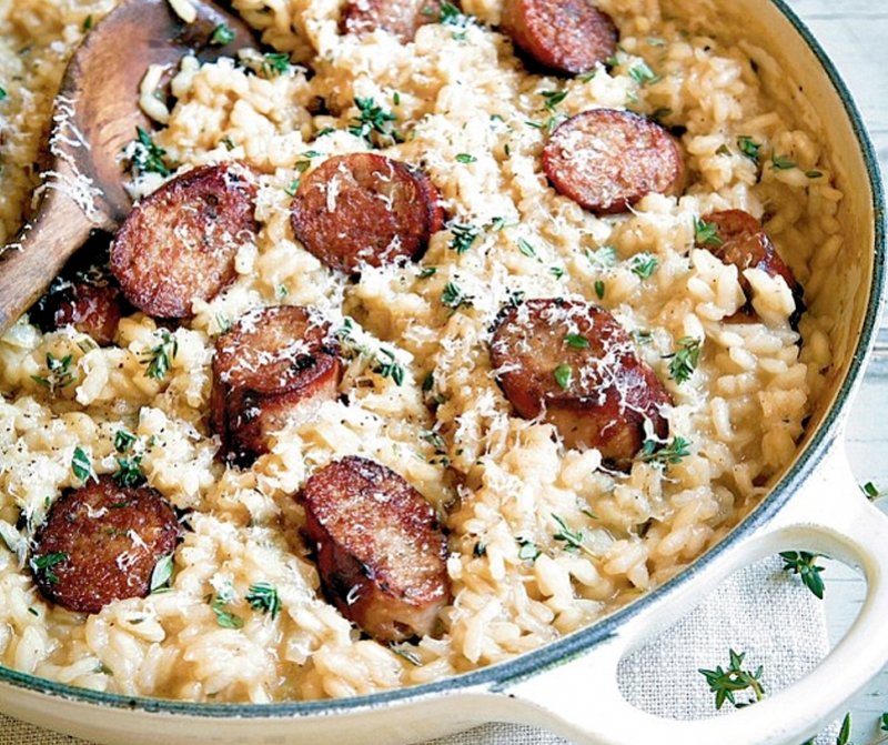 Sausage and white wine risotto