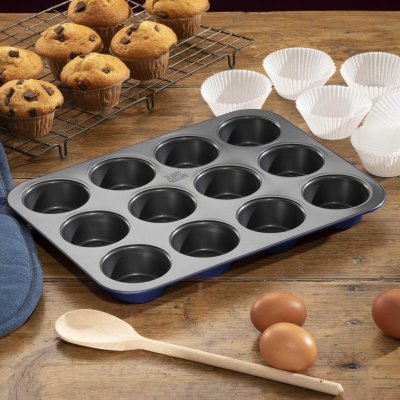 12 Cup Blue Muffin Pan