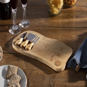 Bamboo Cheese Board and Knives